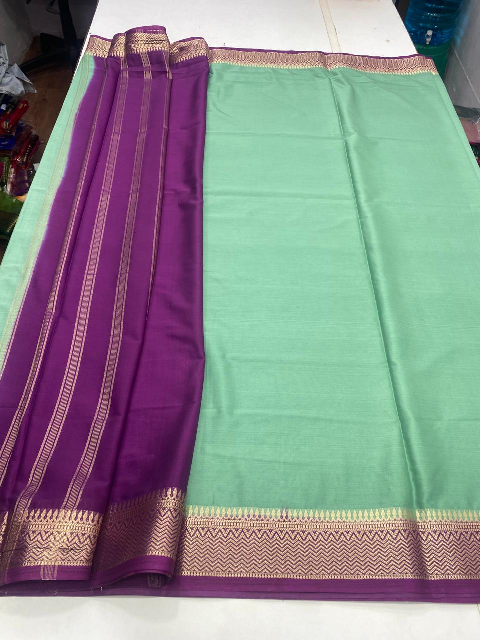 Mysore Crepe Small Border Saree (2802)