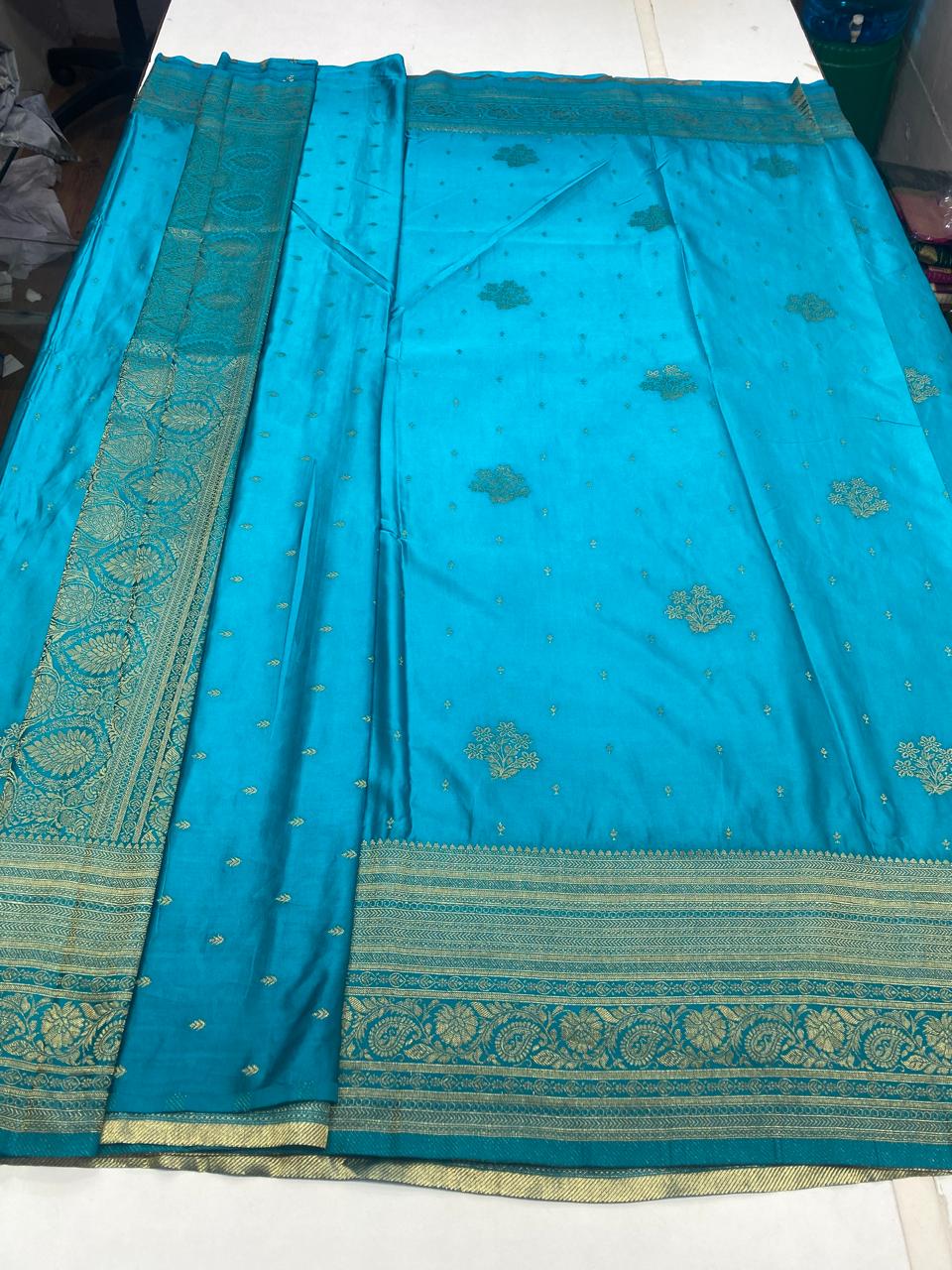Satin Butta Jari Border Saree (2821)