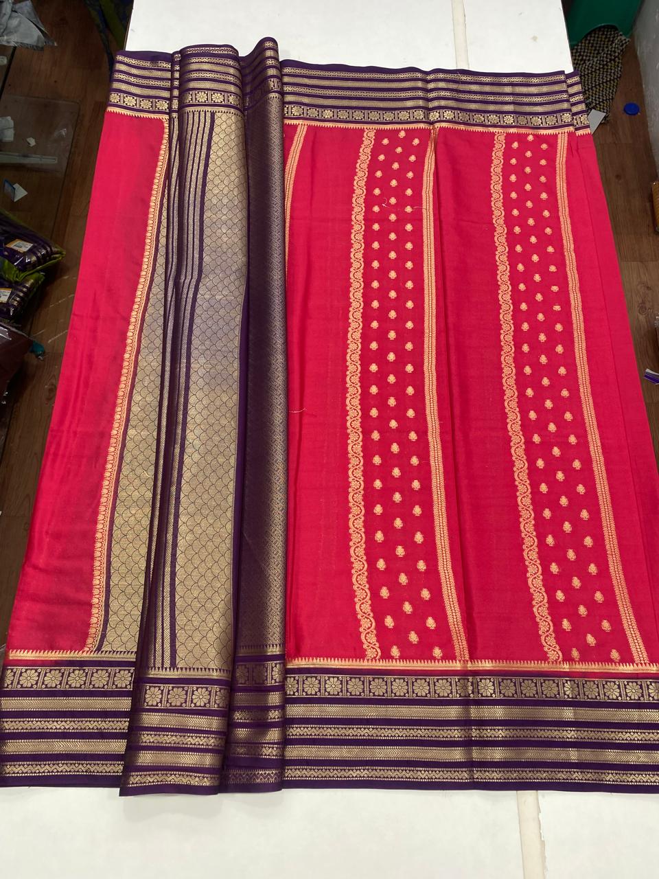 Mysore Crepe Butta Lines Saree (2804)
