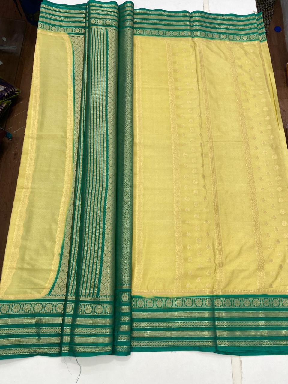 Mysore Crepe Butta Lines Saree (2804)