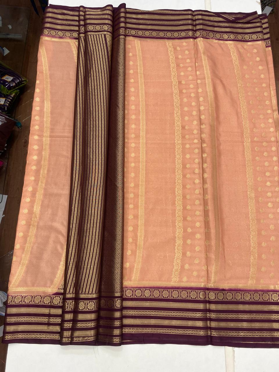 Mysore Crepe Butta Lines Saree (2804)
