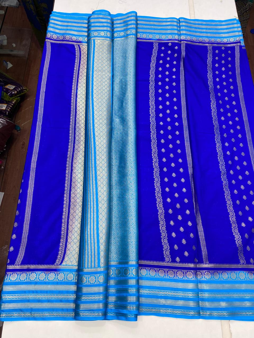 Mysore Crepe Butta Lines Saree (2804)