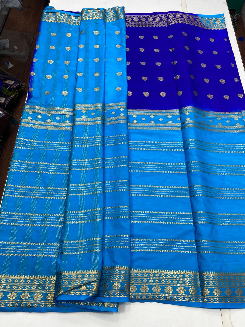 Crepe Half And Half Saree(2824)