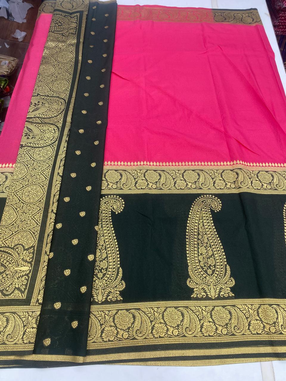 Khaddi Georgette Half N Half Saree (2810A)