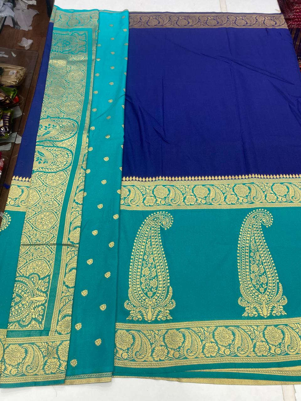 Khaddi Georgette Half N Half Saree (2810A)