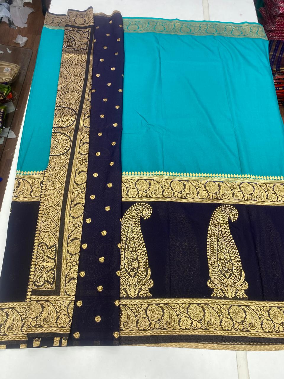 Khaddi Georgette Half N Half Saree (2810A)