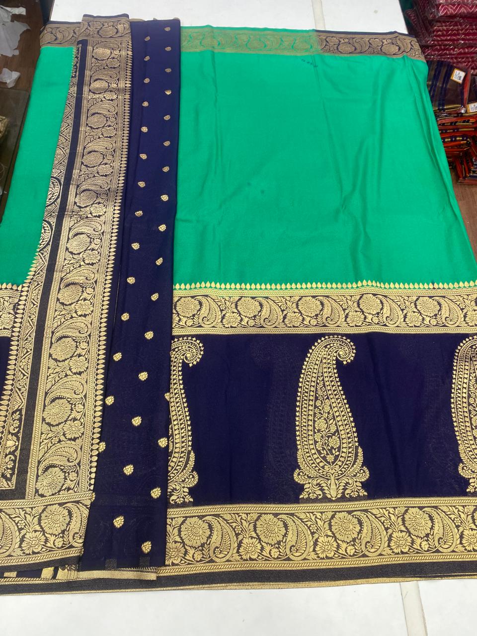 Khaddi Georgette Half N Half Saree (2810A)