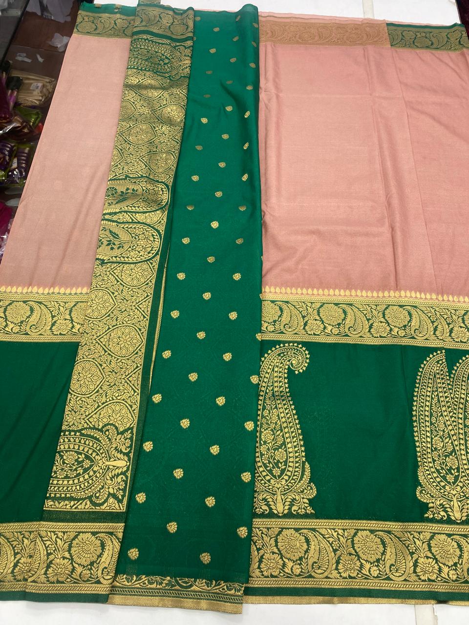 Khaddi Georgette Half N Half Saree (2810A)