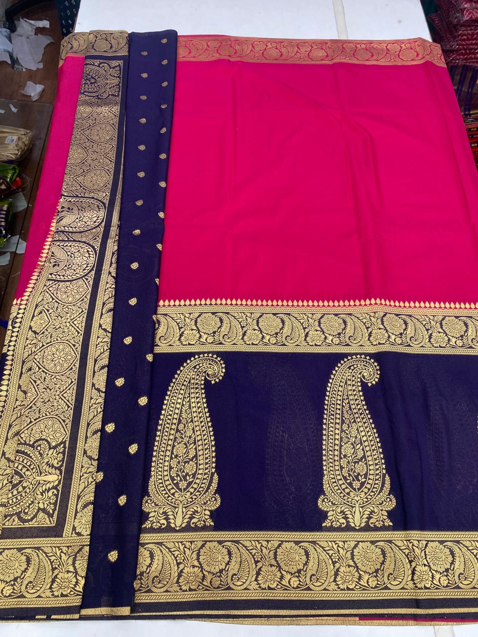 Khaddi Georgette Half N Half Saree (2810A)
