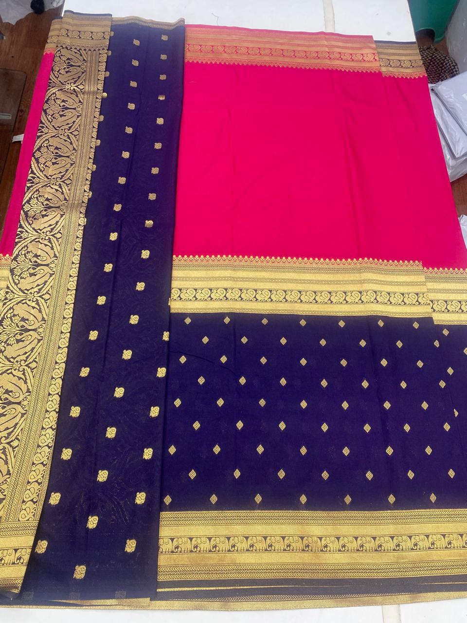 Khaddi Georgette Half N Half Saree (2810B)