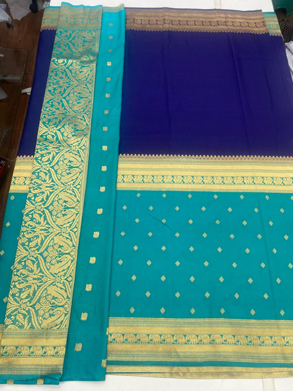 Khaddi Georgette Half N Half Saree (2810B)