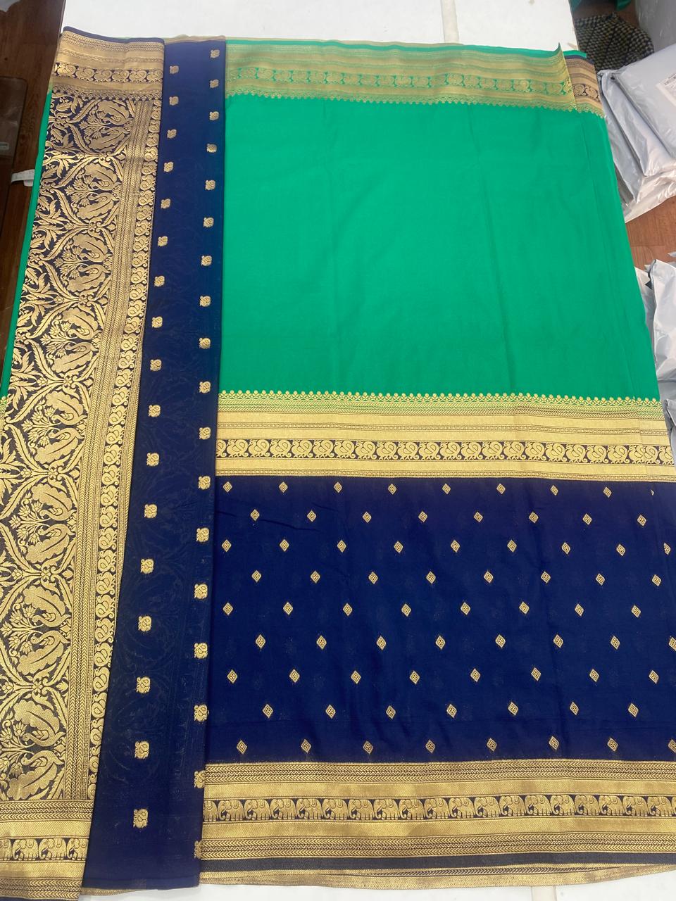 Khaddi Georgette Half N Half Saree (2810B)