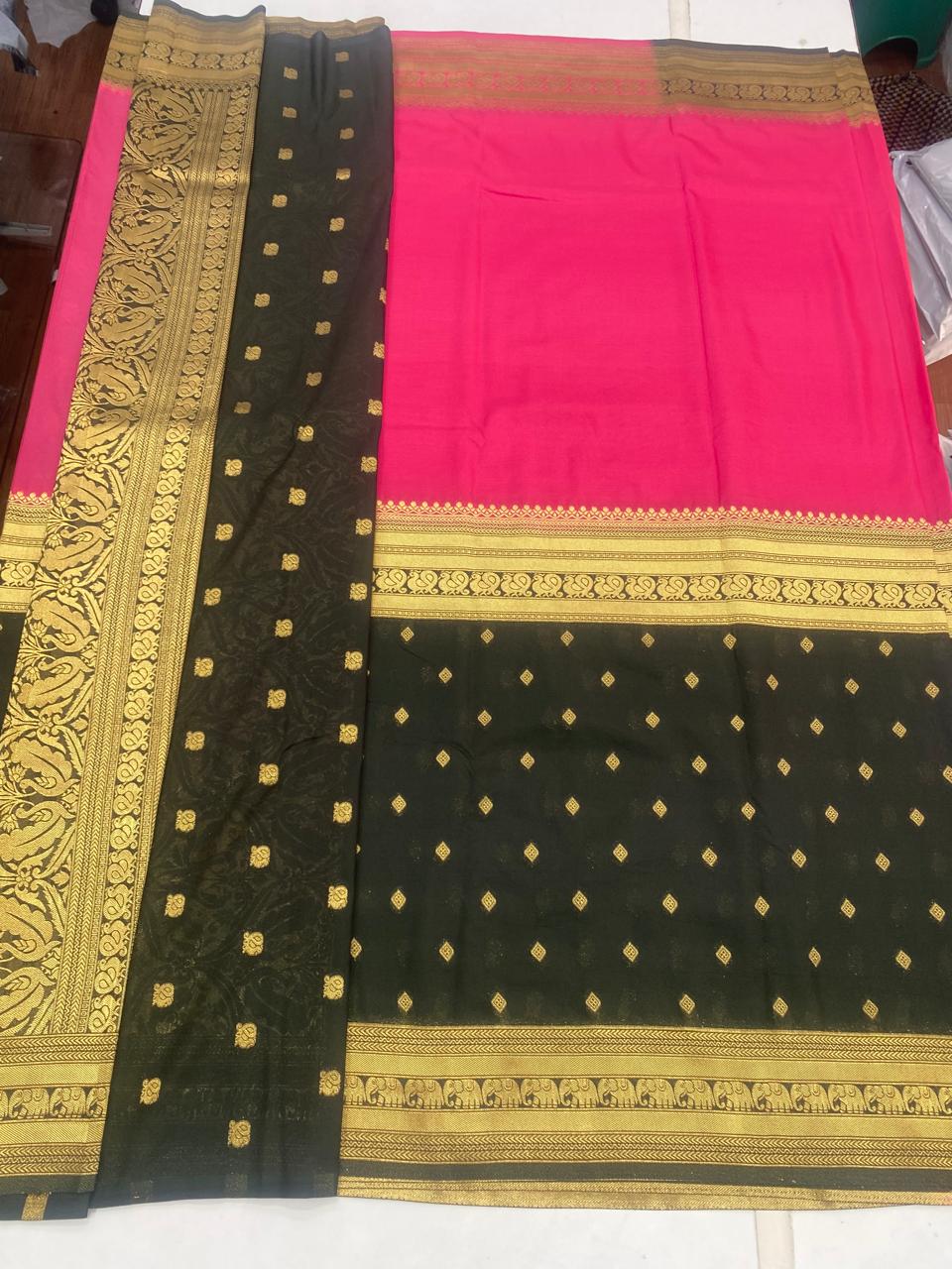 Khaddi Georgette Half N Half Saree (2810B)
