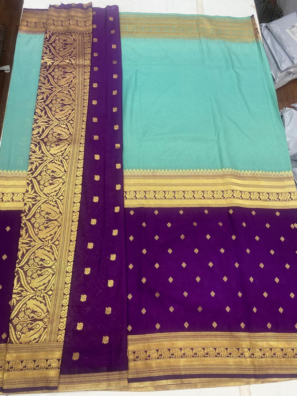 Khaddi Georgette Half N Half Saree (2810B)