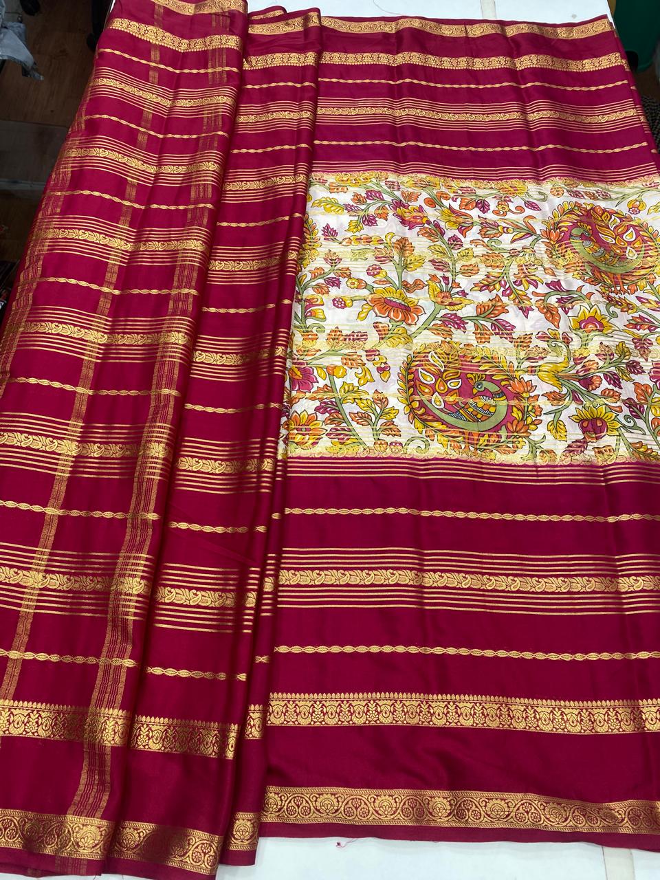 Mysore Crepe Digital Print Saree (2849)