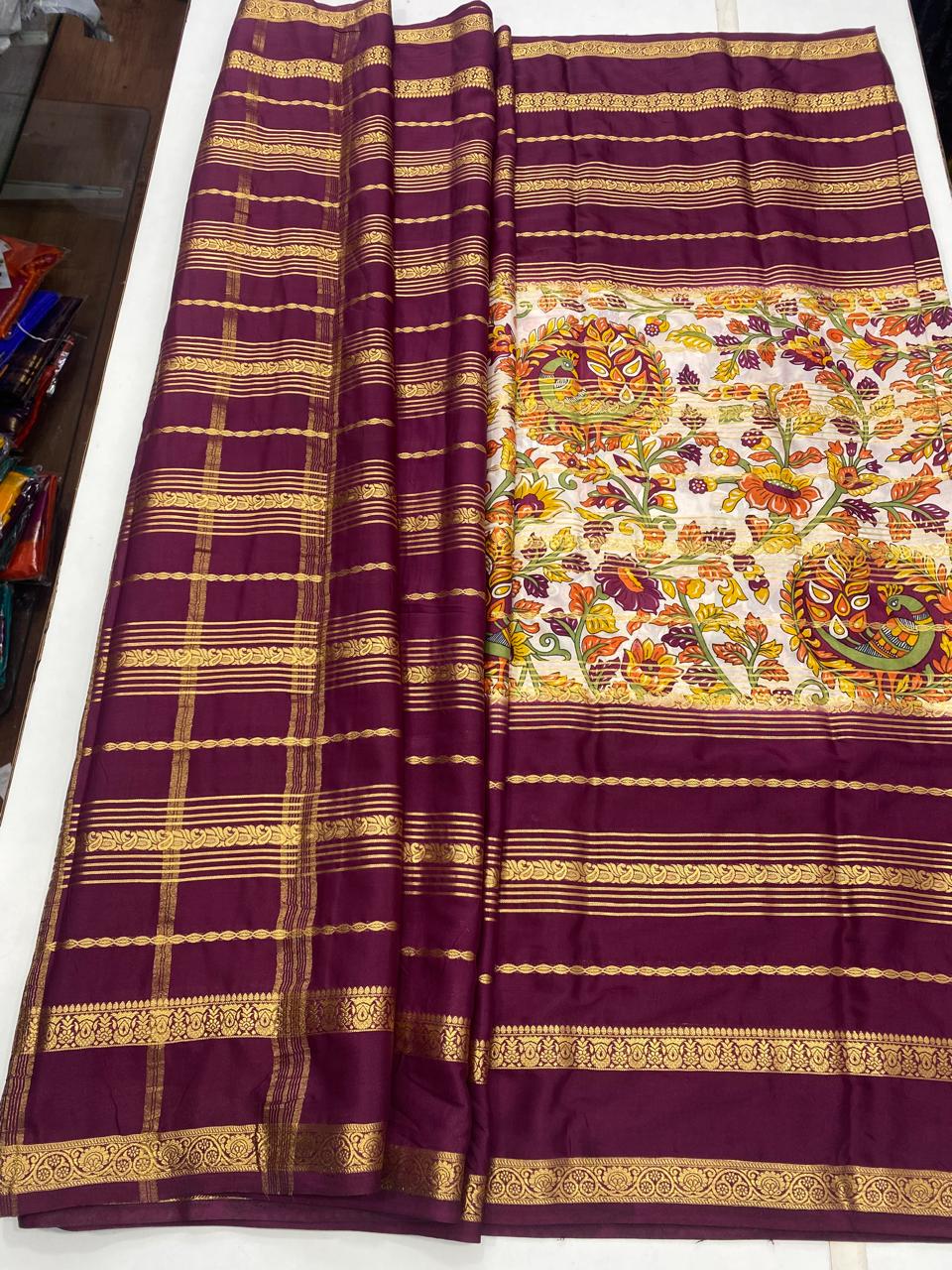 Mysore Crepe Digital Print Saree (2849)
