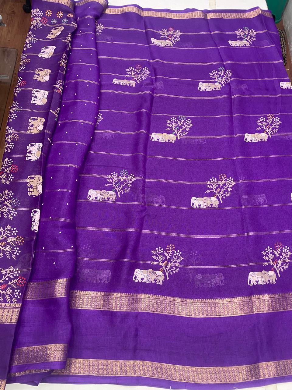 Fancy Georgette Print Saree (2835)