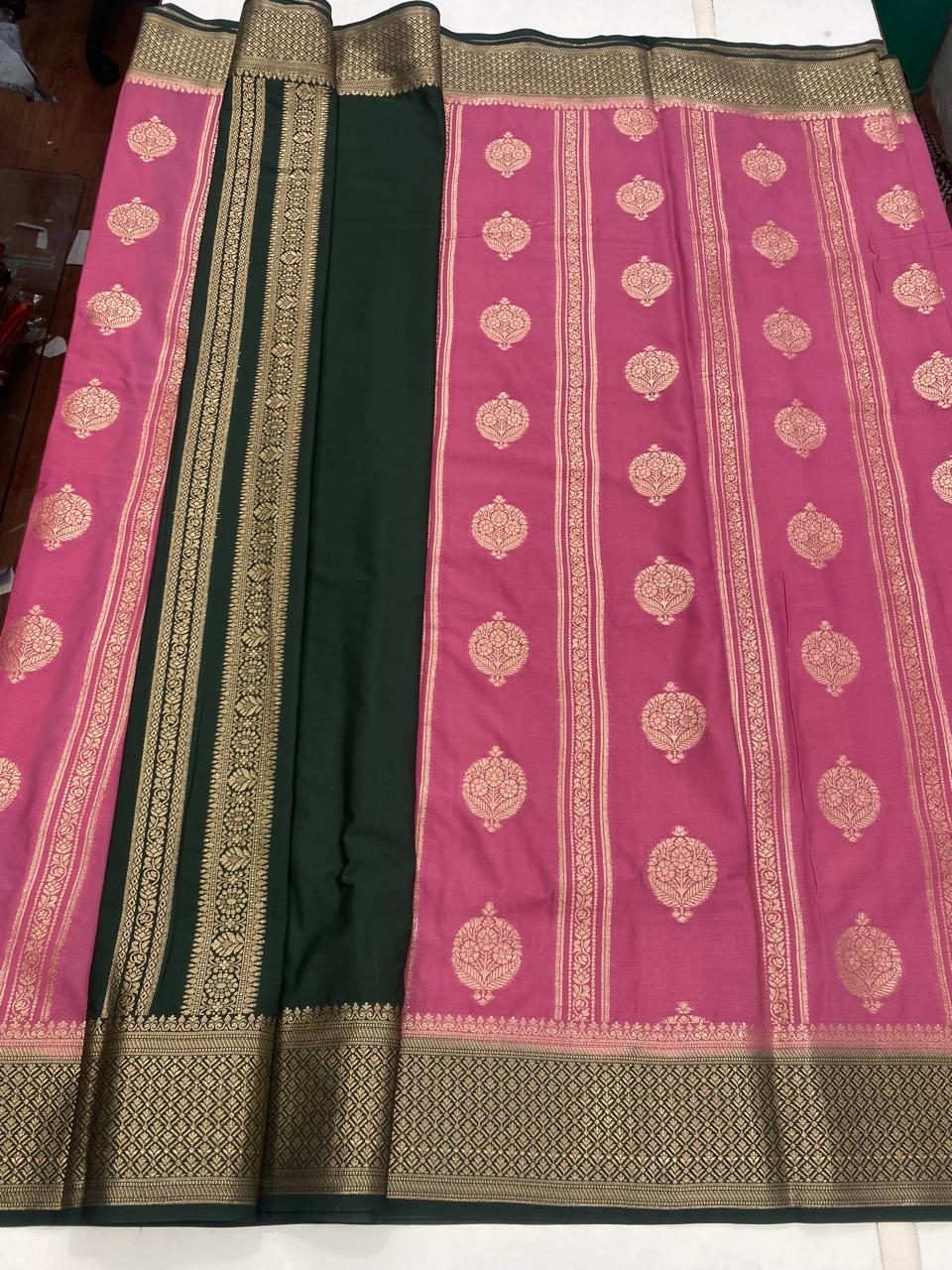Mysore Crepe Butta Lines Saree (2855)