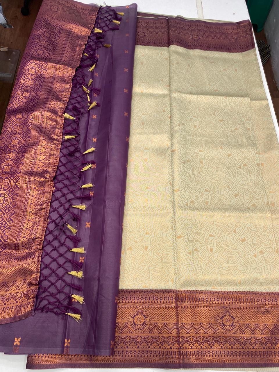 Semi Silk Border Saree (2818)