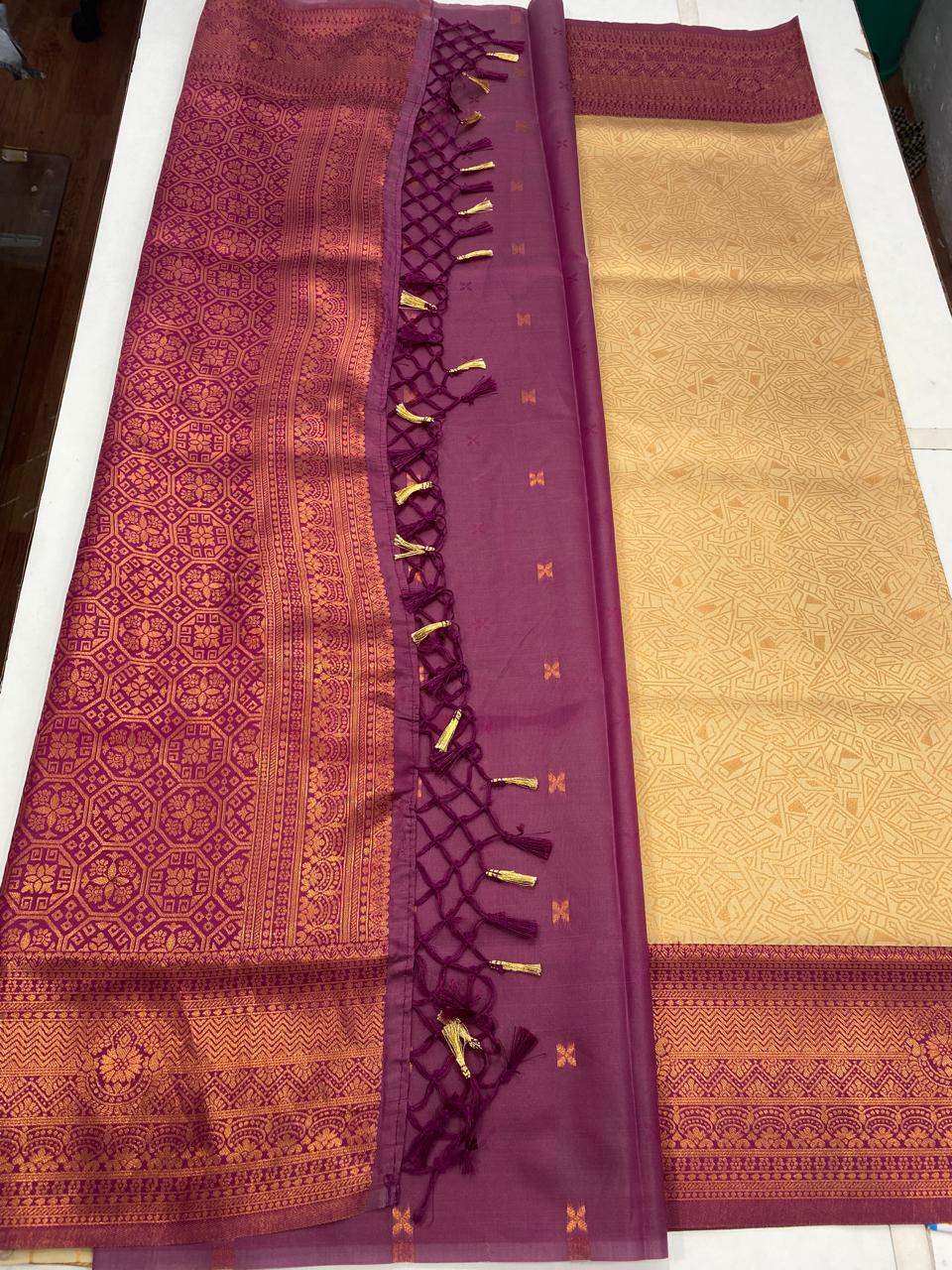Semi Silk Border Saree (2818)