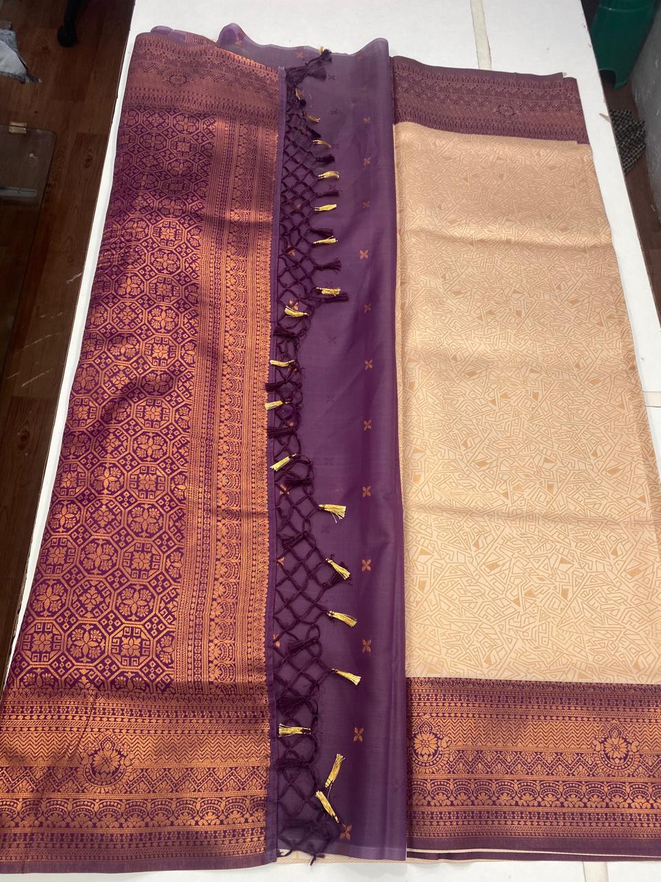 Semi Silk Border Saree (2818)