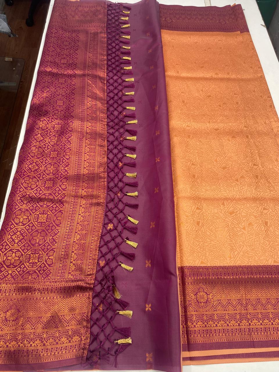 Semi Silk Border Saree (2818)