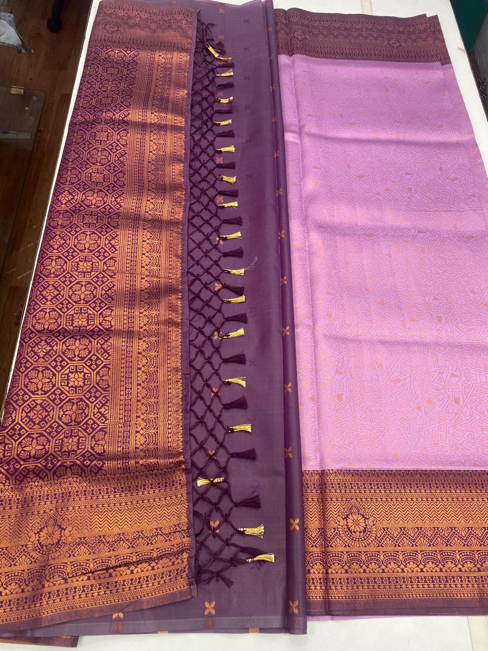 Semi Silk Border Saree (2818)
