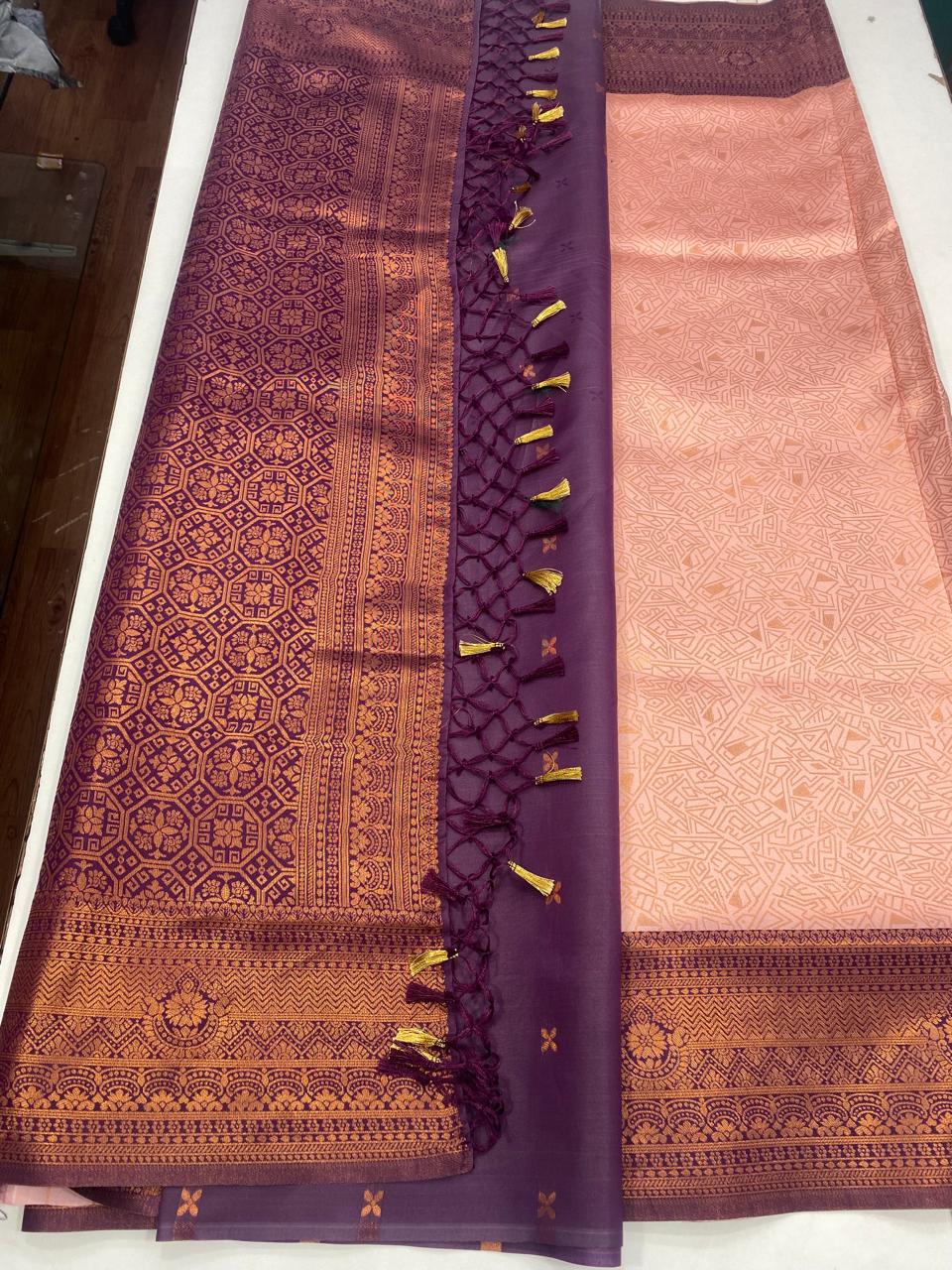 Semi Silk Border Saree (2818)