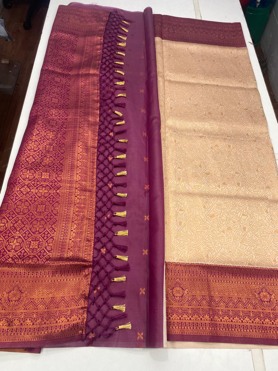 Semi Silk Border Saree (2818)