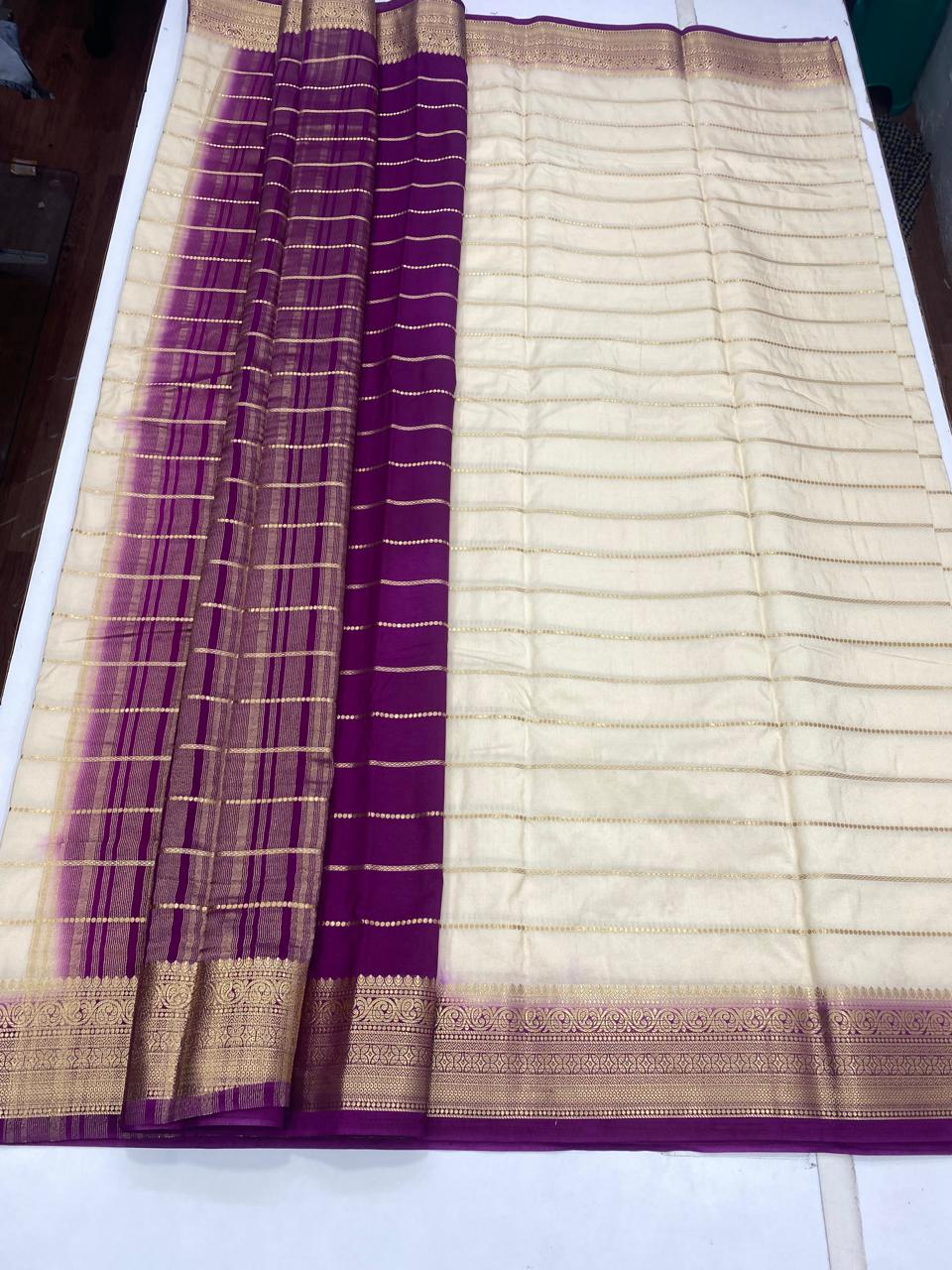 Crepe Georgette Lines Saree (2805)