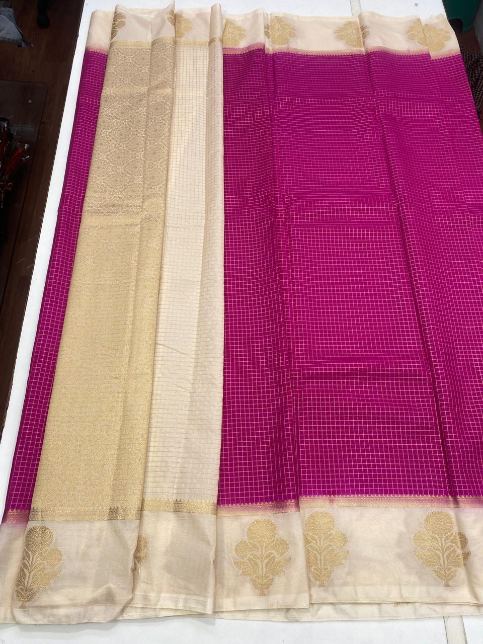 Georgette Checks Saree (2803)