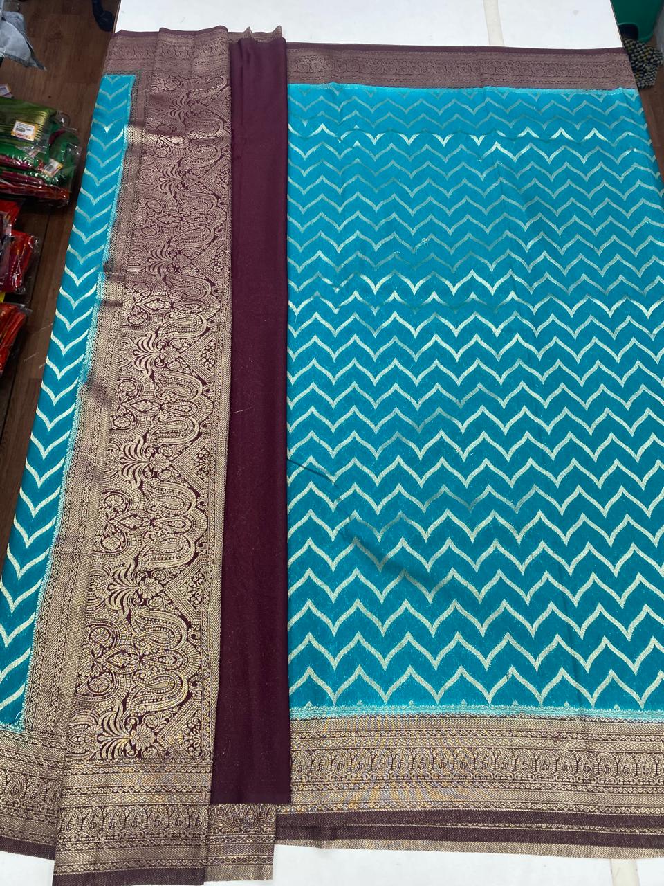 Khaddi Georgette Waves Saree (2865)