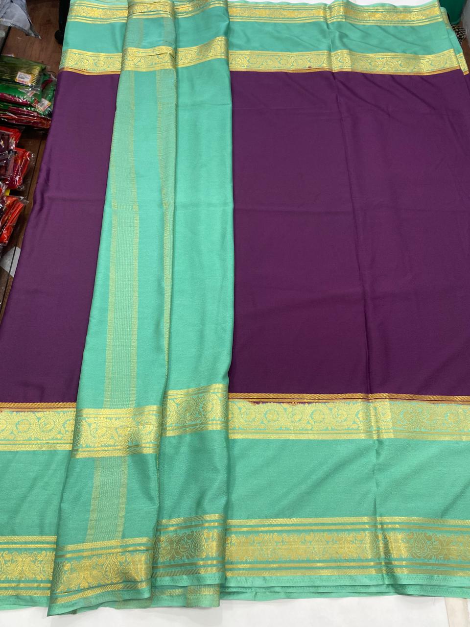 Mysore Crepe Bentex Border Saree (2850)