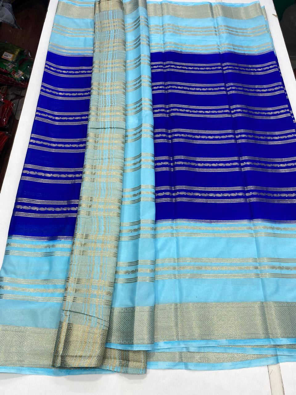 Crepe Georgette Lines Saree (2863)