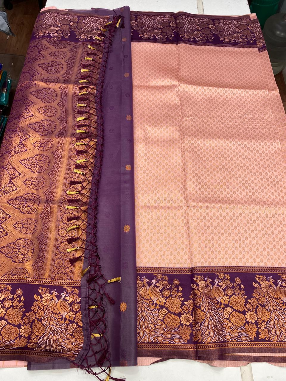 Semi Silk Border Saree(2818B)