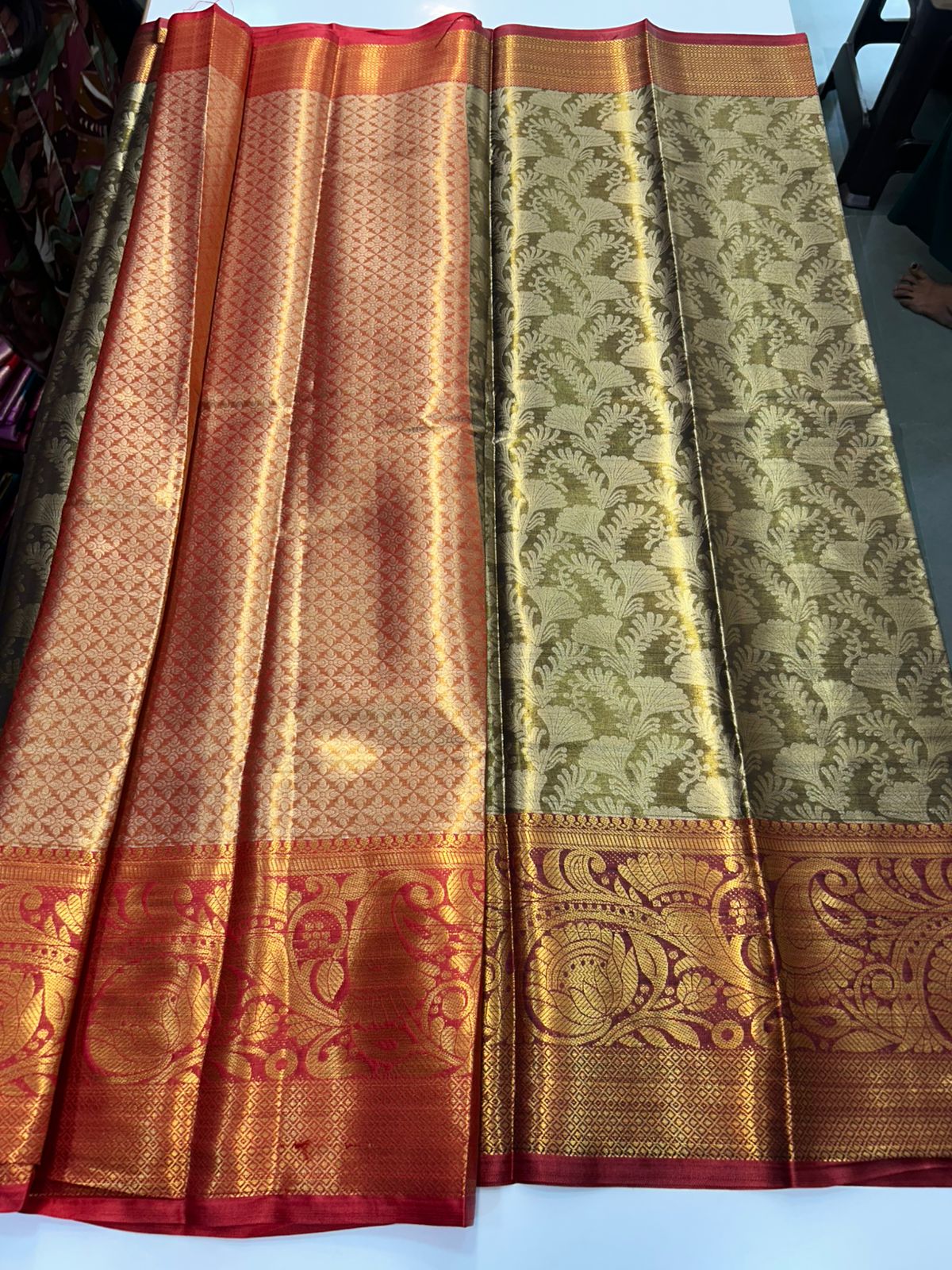 Semi Silk Tissue Jari Brocket Saree (2860B)