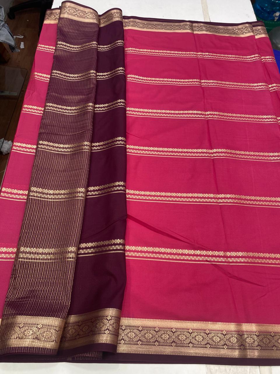 Mysore Crepe Lines Saree(2923B)
