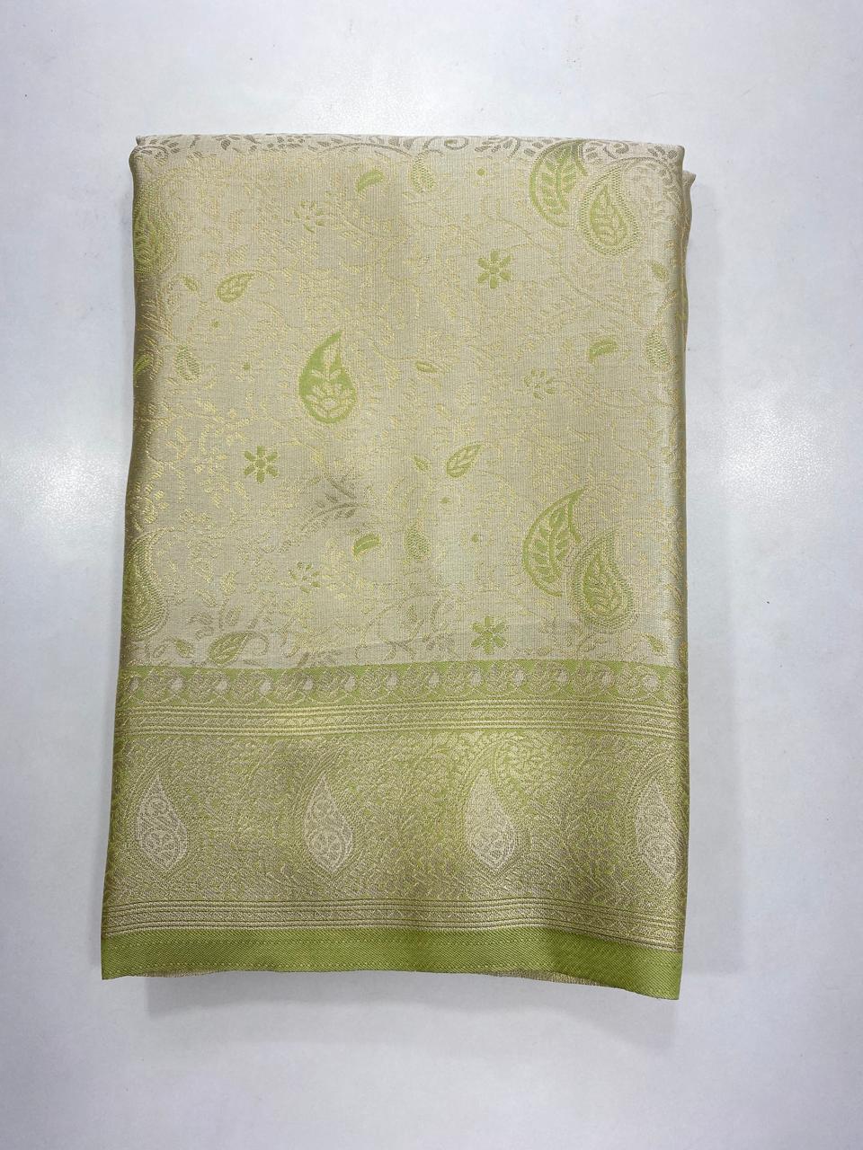 Semi Silk Tissue Broket Satin Saree (2787C)