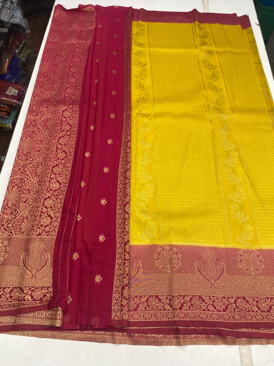 Georgette fancy butta saree (2945)