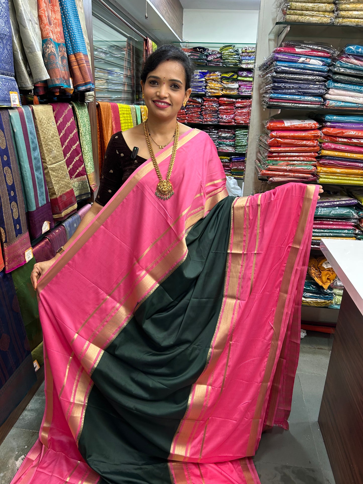 Mysore Crepe Bentex Border Saree (2856)