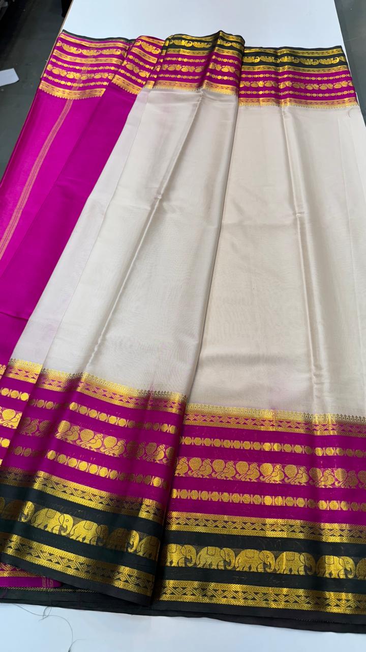 Crepe 3D Orange Big Bentex Saree (2223)