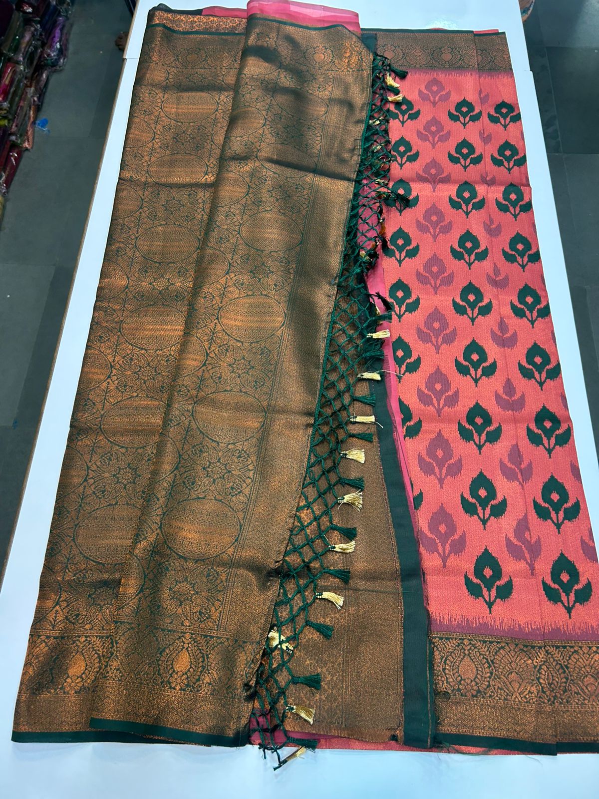 Meena Flower Butta Shimmer Saree (2442A)