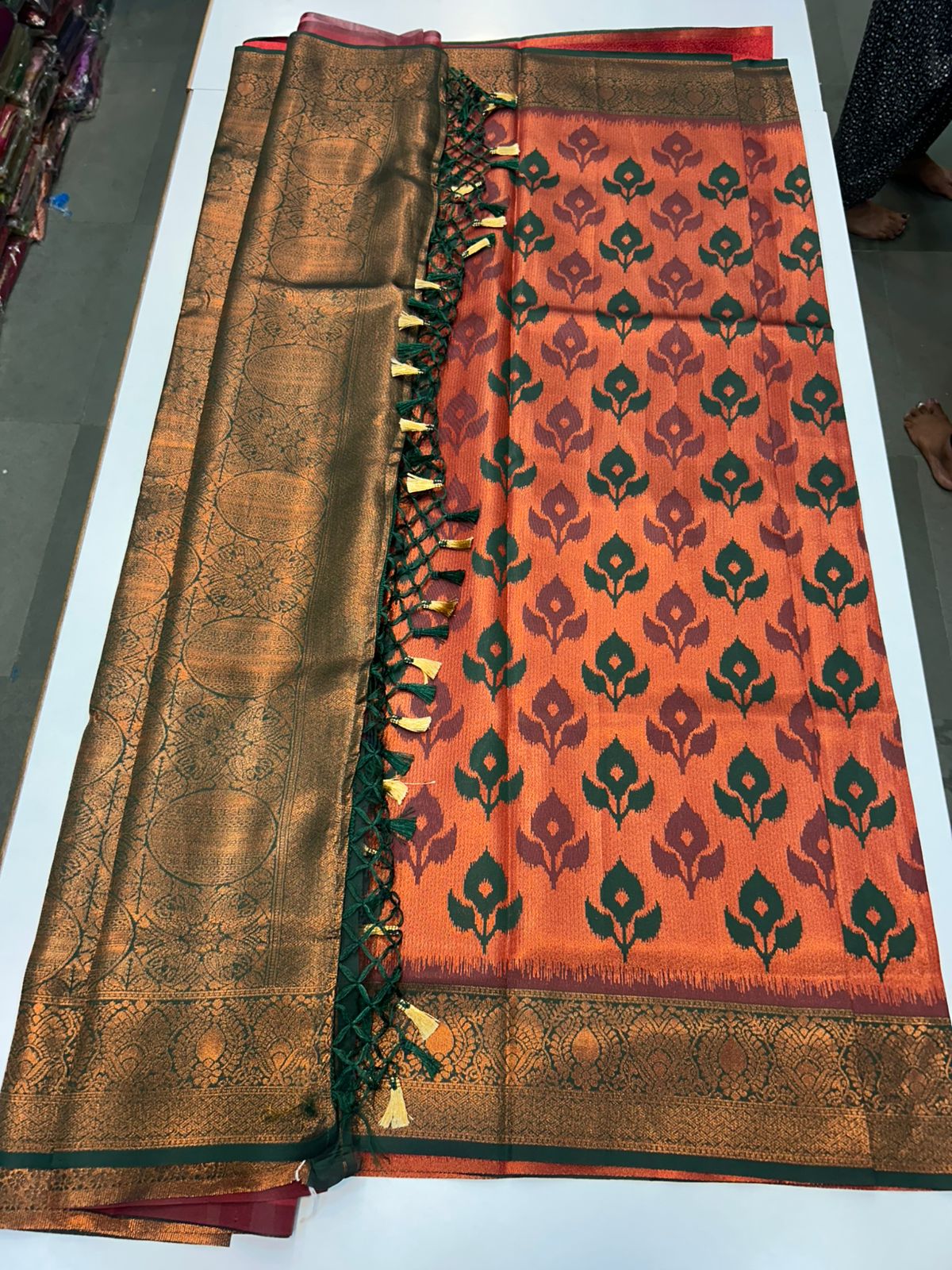 Meena Flower Butta Shimmer Saree (2442A)