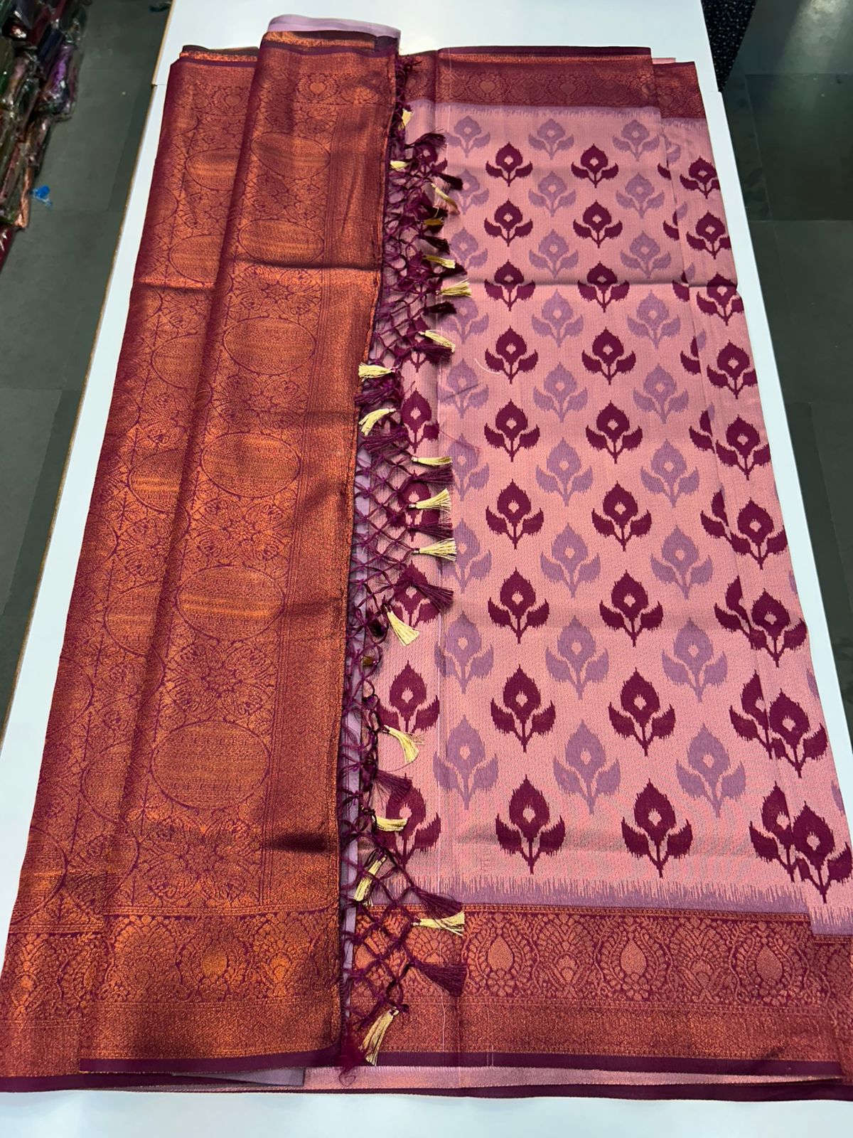 Meena Flower Butta Shimmer Saree (2442A)