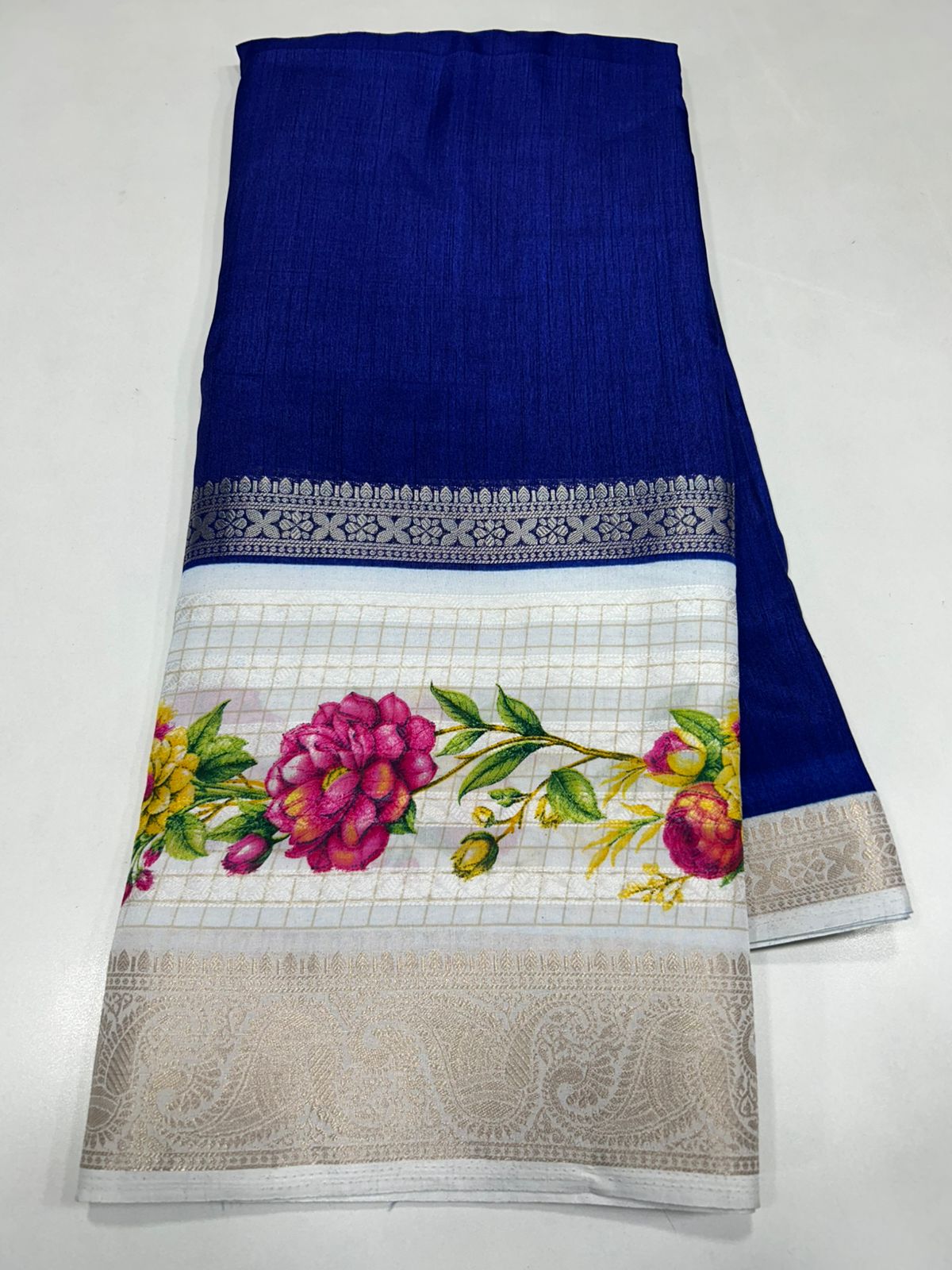 Fancy Raw Saree Digital Print Border (2460)