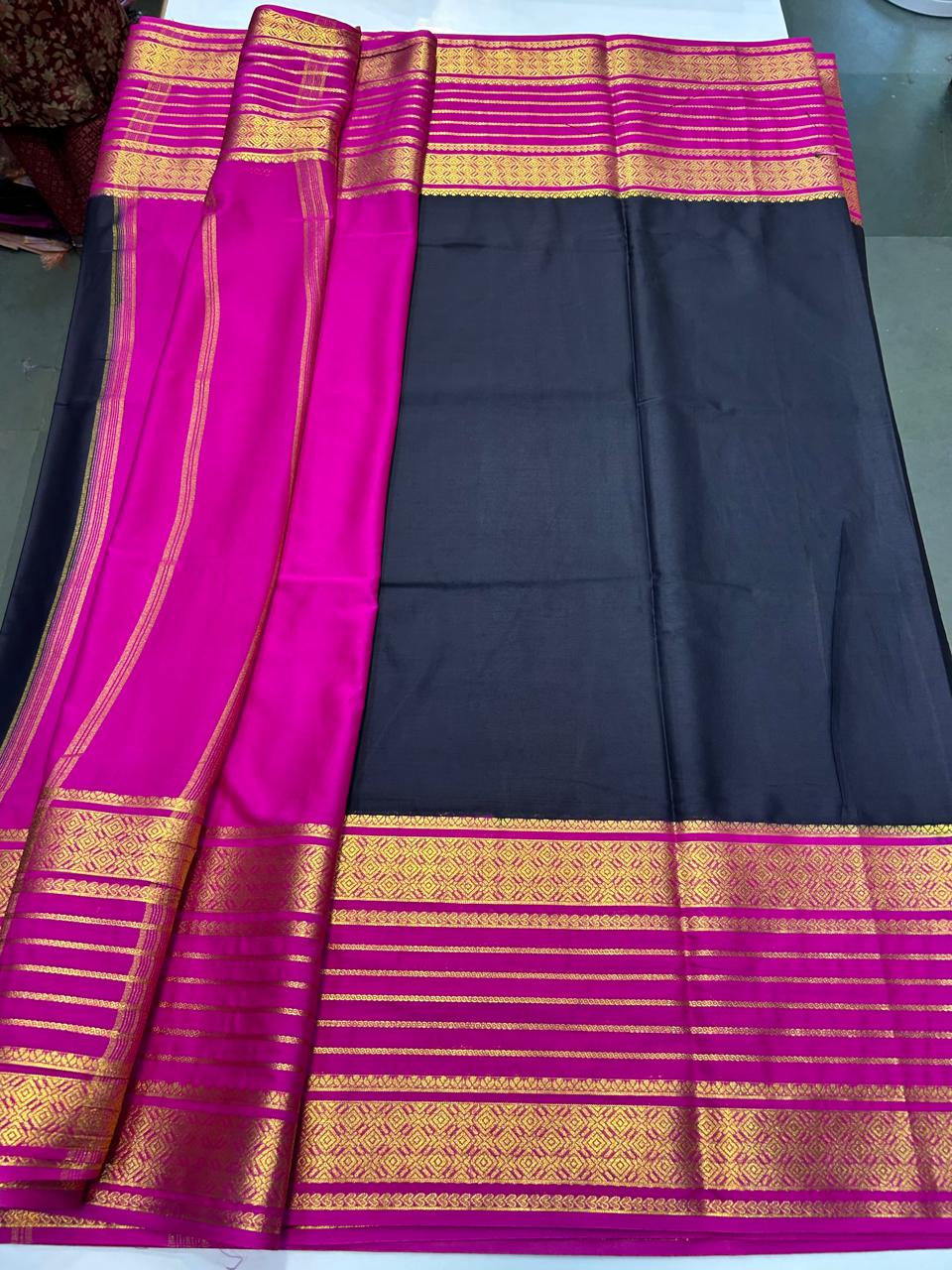 Crepe Big Bentex Border Saree (2439H)
