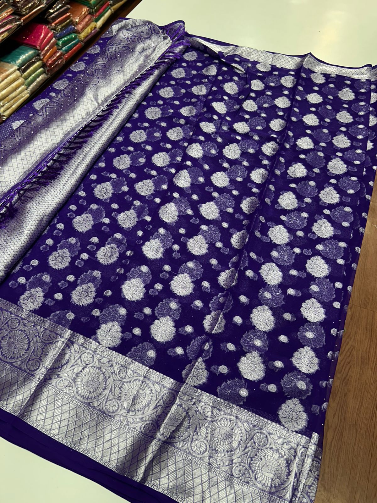 Fancy Georgette Saree With Stone (2481)