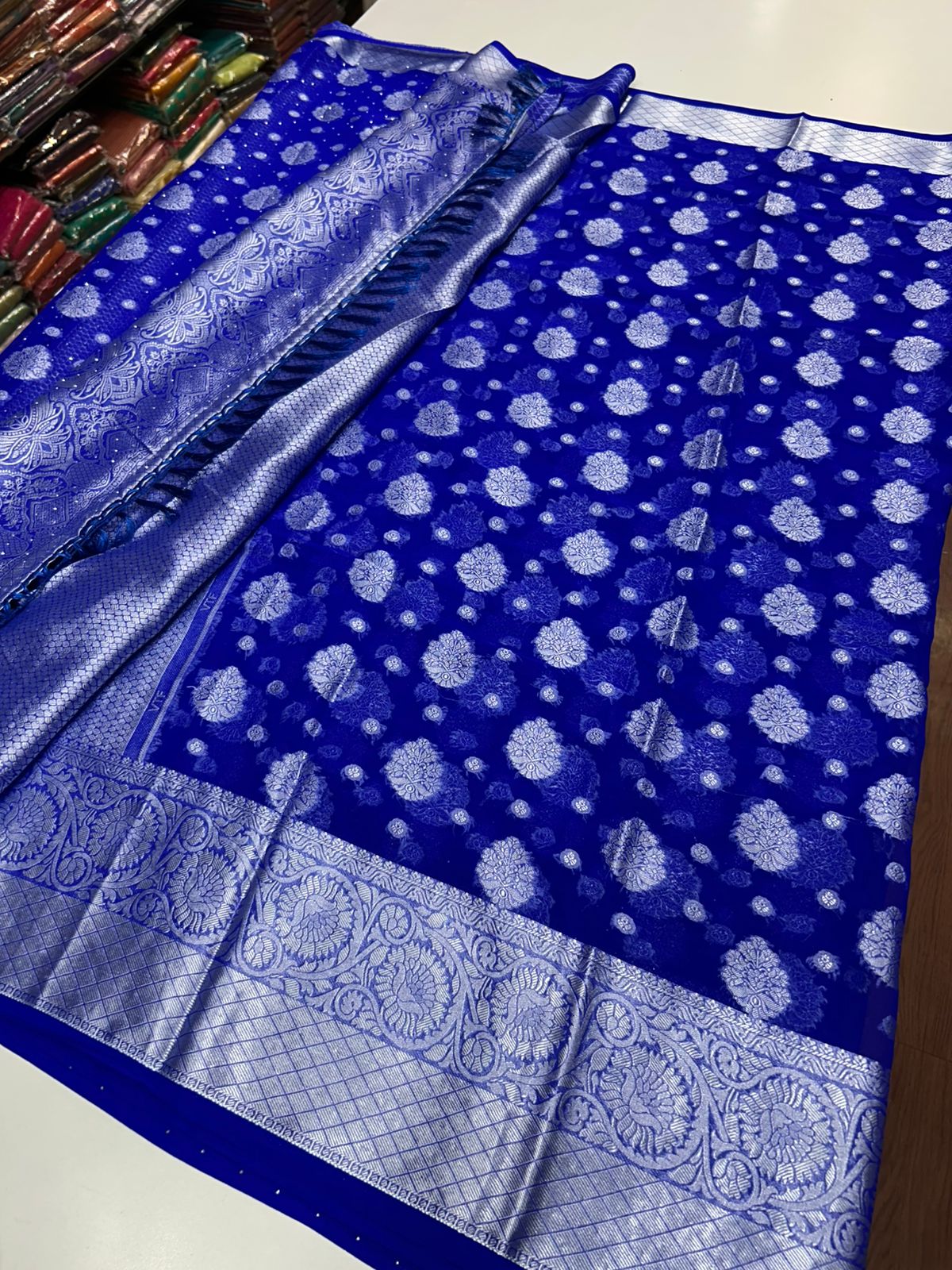 Fancy Georgette Saree With Stone (2481)
