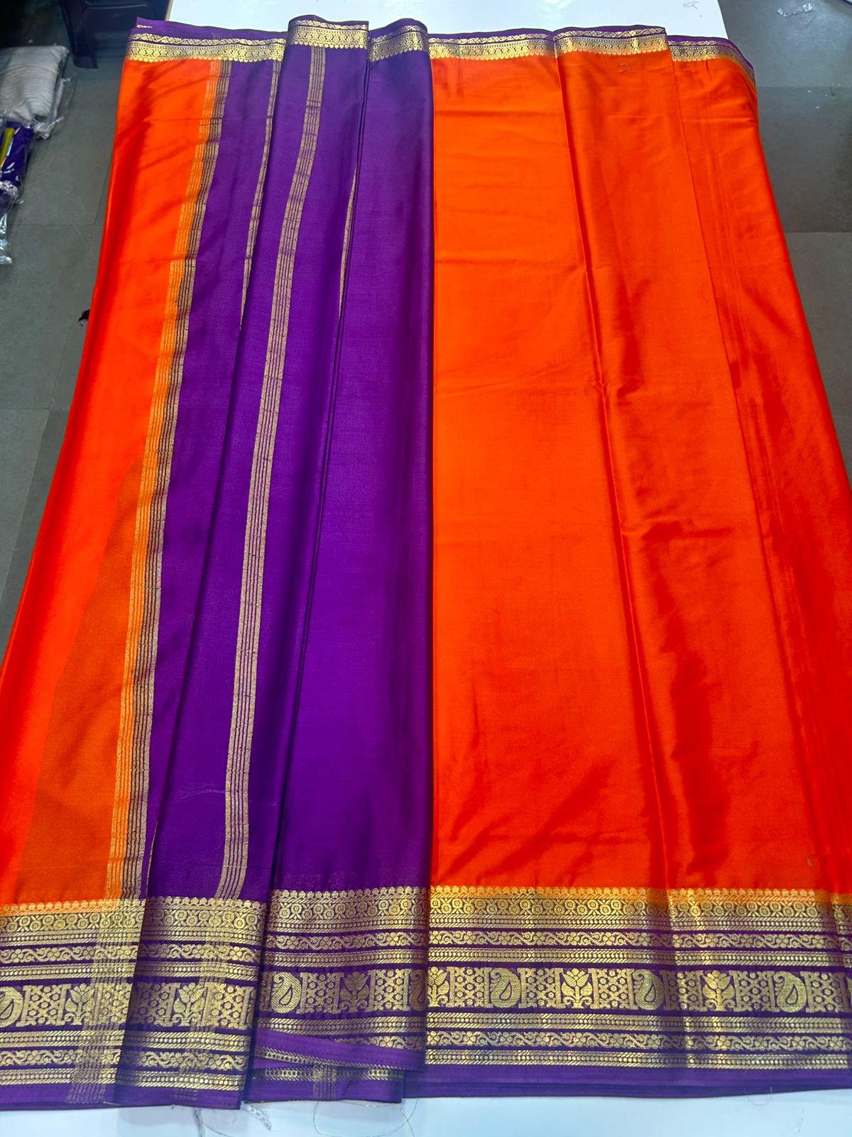 Crepe Mango Border Saree (2426G)