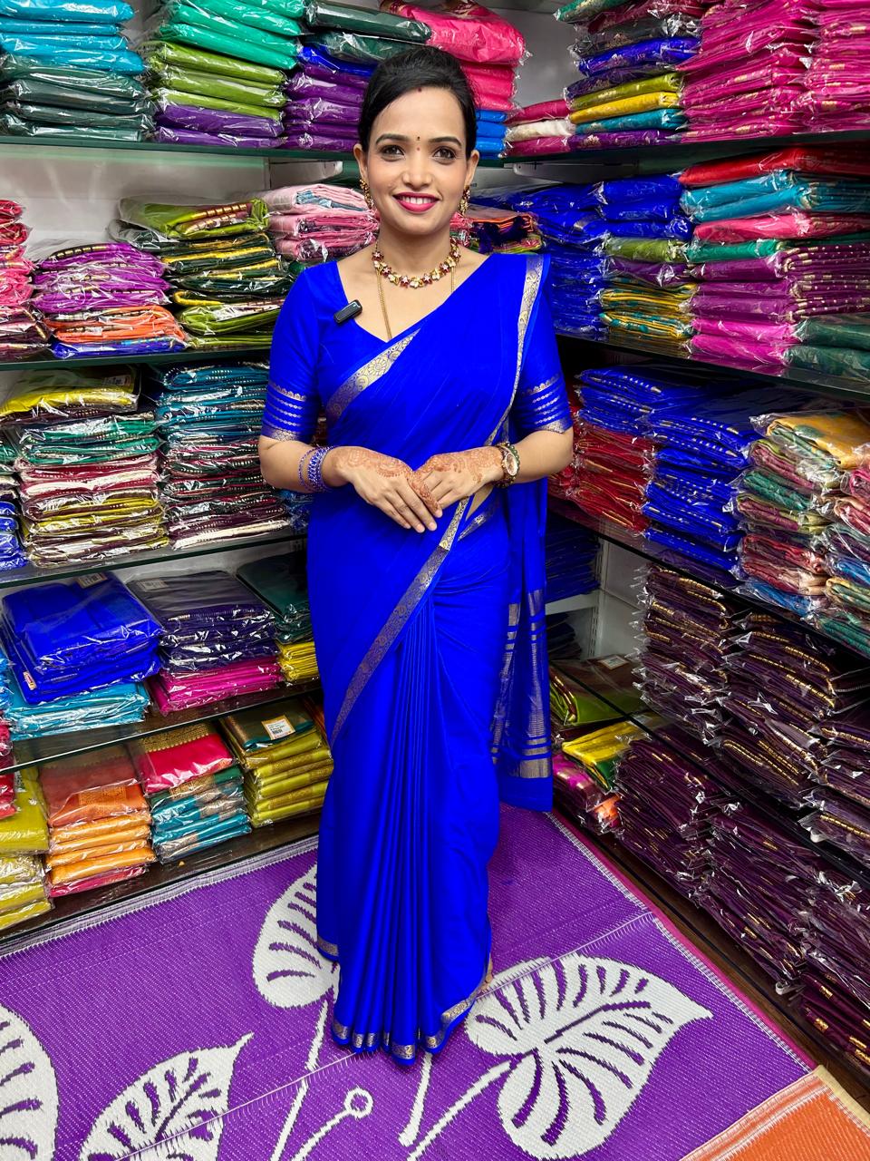 Mysore Crepe Piping Border Saree (2614)